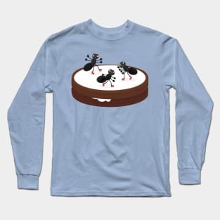 Happy ants ice skating on cookie cartoon Long Sleeve T-Shirt